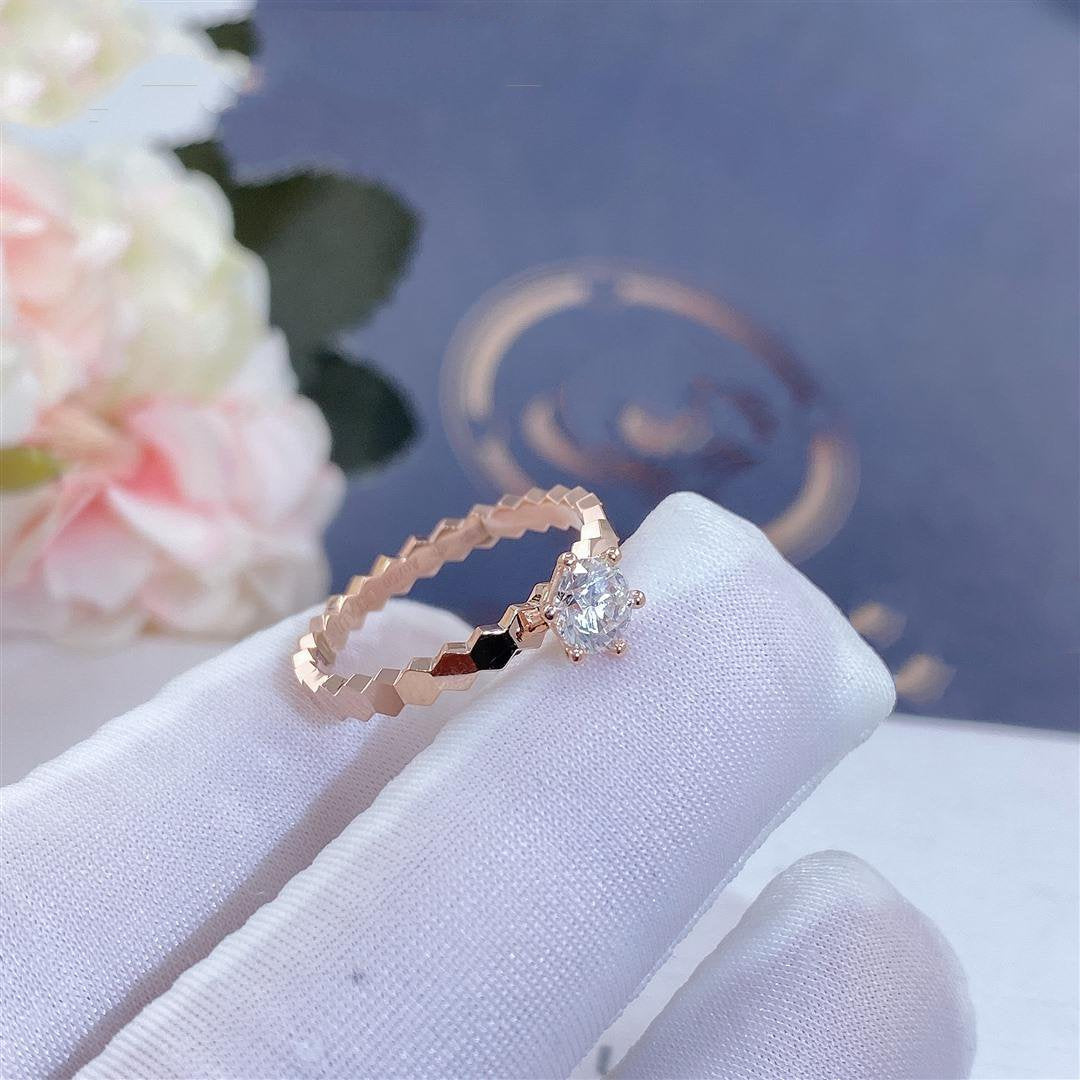 [Lucky Star] BEE LOVE RING ROSA GOLD 1 DIAMANT