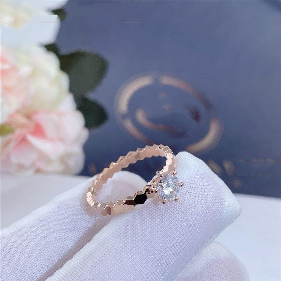[Lucky Star] BEE LOVE RING ROSA GOLD 1 DIAMANT