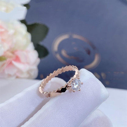 [Lucky Star] BEE LOVE RING ROSA GOLD 1 DIAMANT