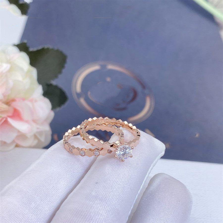 [Lucky Star] BEE LOVE RING ROSA GOLD 1 DIAMANT