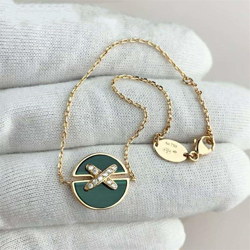[Lucky Star]JEUX DE BRACELET MALACHITE PINK GOLD DIAMONDS
