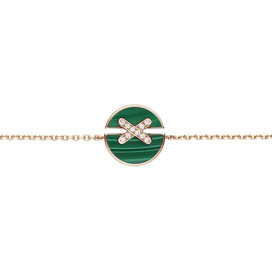 [Lucky Star]JEUX DE BRACELET MALACHITE PINK GOLD DIAMONDS