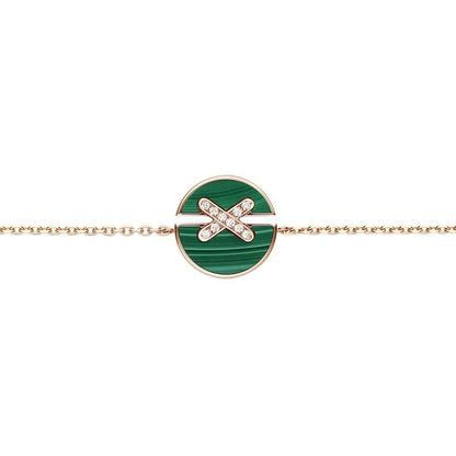 [Lucky Star]JEUX DE BRACELET MALACHITE PINK GOLD DIAMONDS