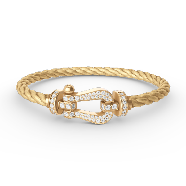 [Lucky Star]FORCE GROSSES HUFEISENARMBAND MIT DIAMANTEN IN GOLD