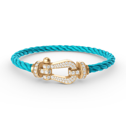[Lucky Star]FORCE GROSSES HUFEISENARMBAND MIT DIAMANTEN IN GOLD