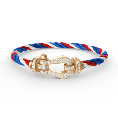 [Lucky Star]FORCE GROSSES HUFEISENARMBAND MIT DIAMANTEN IN GOLD