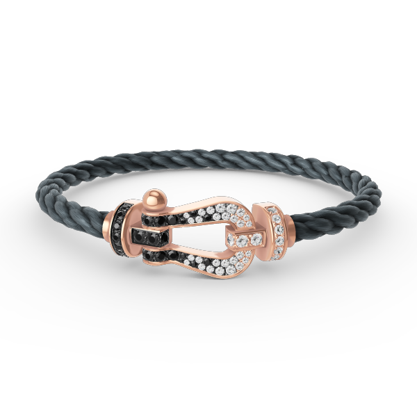 [Lucky Star]FORCE LARGE HORSESHOE BLACK WHITE DIAMOND BRACELET ROSE GOLD