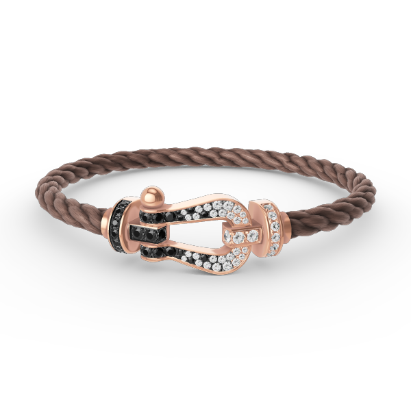 [Lucky Star]FORCE LARGE HORSESHOE BLACK WHITE DIAMOND BRACELET ROSE GOLD
