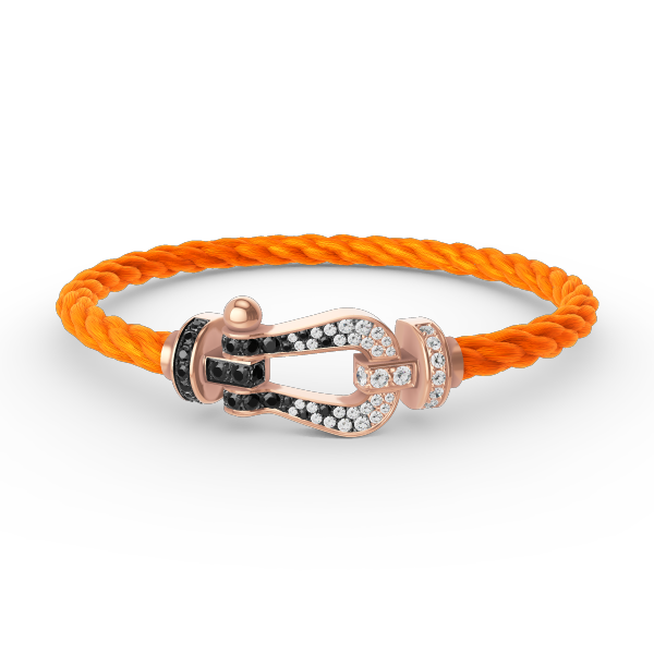 [Lucky Star]FORCE LARGE HORSESHOE BLACK WHITE DIAMOND BRACELET ROSE GOLD