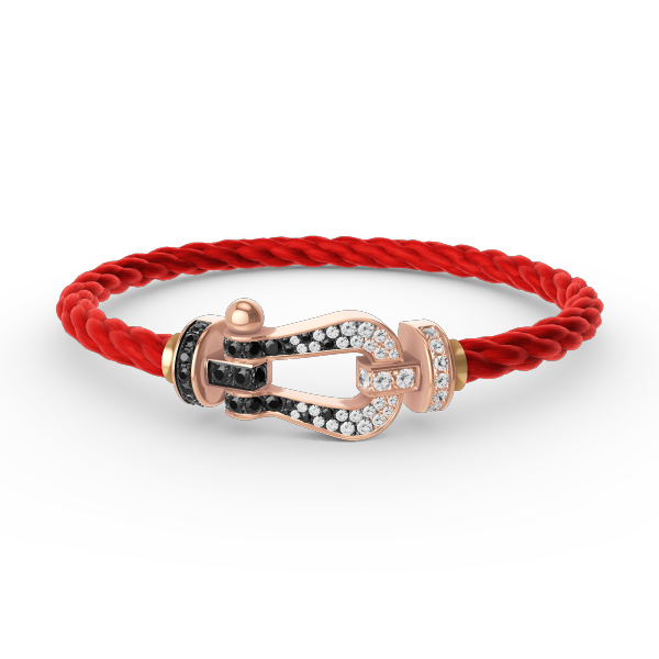 [Lucky Star]FORCE LARGE HORSESHOE BLACK WHITE DIAMOND BRACELET ROSE GOLD