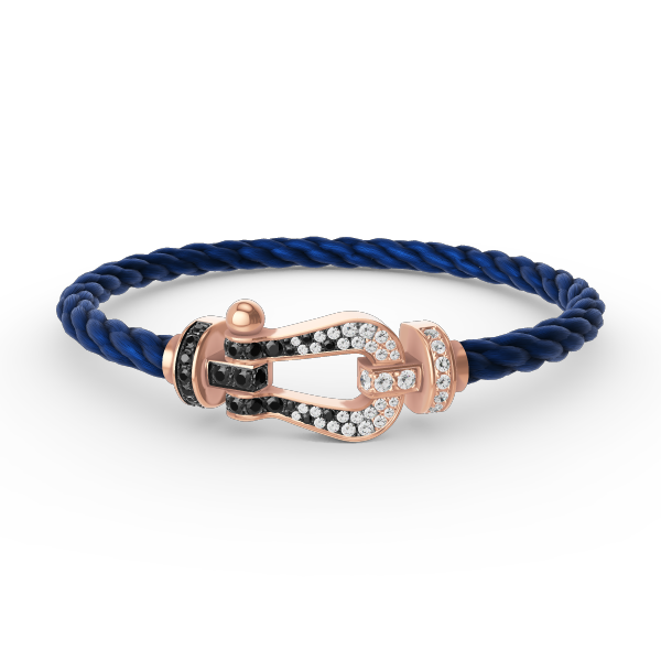 [Lucky Star]FORCE LARGE HORSESHOE BLACK WHITE DIAMOND BRACELET ROSE GOLD