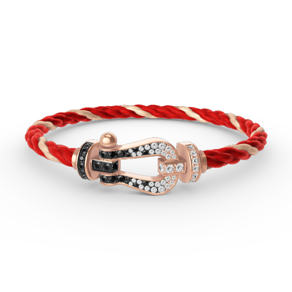[Lucky Star]FORCE LARGE HORSESHOE BLACK WHITE DIAMOND BRACELET ROSE GOLD