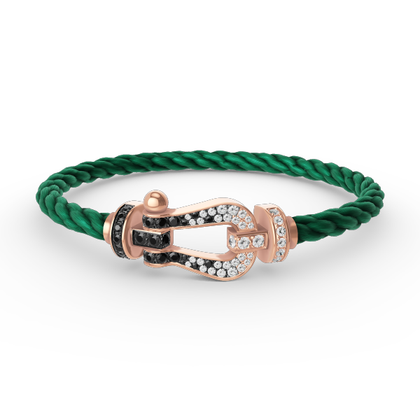 [Lucky Star]FORCE LARGE HORSESHOE BLACK WHITE DIAMOND BRACELET ROSE GOLD