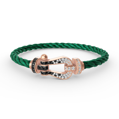 [Lucky Star]FORCE LARGE HORSESHOE BLACK WHITE DIAMOND BRACELET ROSE GOLD