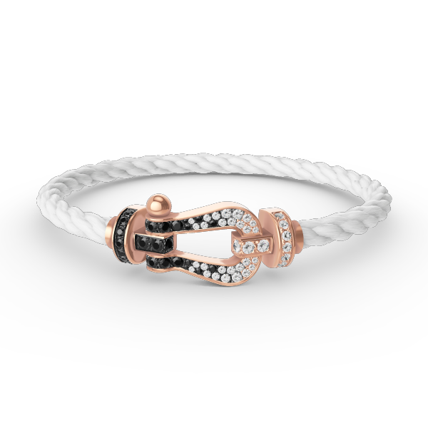 [Lucky Star]FORCE LARGE HORSESHOE BLACK WHITE DIAMOND BRACELET ROSE GOLD