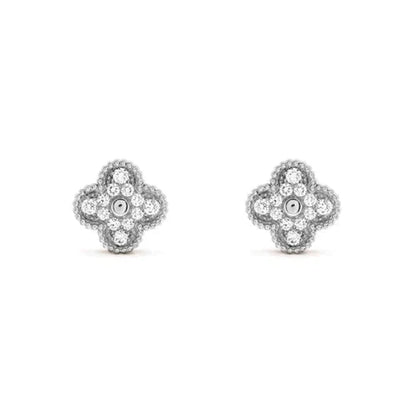 [Lucky Star]CLOVER 1 MOTIFS DIAMOND OHRSTECKER SILBER
