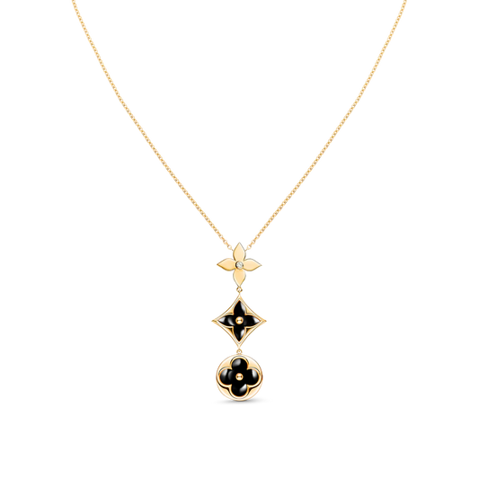[Lucky Star]STAR AND SUN ONYX PINK GOLD NECKLACE