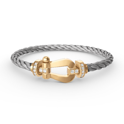 [Lucky Star]FORCE GROSSES HUFEISEN-HALBDIAMANTARMBAND GOLD