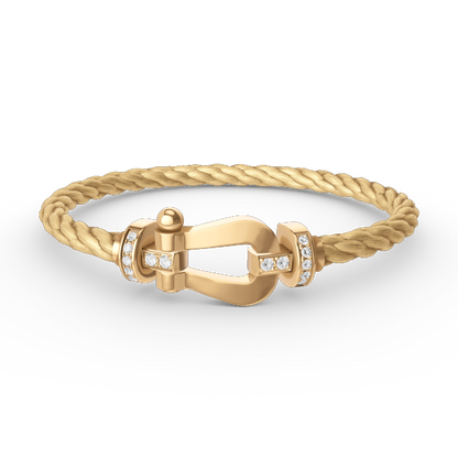 [Lucky Star]FORCE GROSSES HUFEISEN-HALBDIAMANTARMBAND GOLD