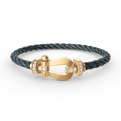 [Lucky Star]FORCE GROSSES HUFEISEN-HALBDIAMANTARMBAND GOLD