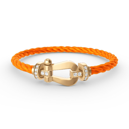 [Lucky Star]FORCE GROSSES HUFEISEN-HALBDIAMANTARMBAND GOLD