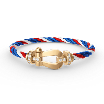 [Lucky Star]FORCE GROSSES HUFEISEN-HALBDIAMANTARMBAND GOLD
