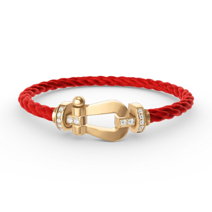 [Lucky Star]FORCE GROSSES HUFEISEN-HALBDIAMANTARMBAND GOLD