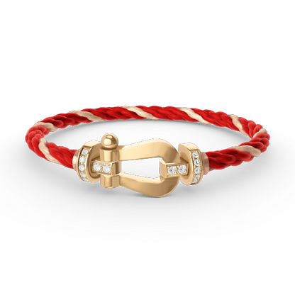 [Lucky Star]FORCE GROSSES HUFEISEN-HALBDIAMANTARMBAND GOLD