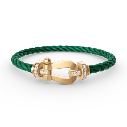 [Lucky Star]FORCE GROSSES HUFEISEN-HALBDIAMANTARMBAND GOLD