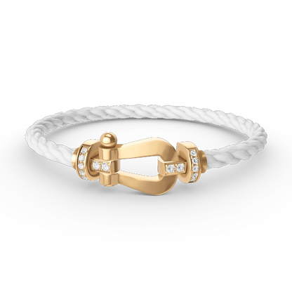 [Lucky Star]FORCE GROSSES HUFEISEN-HALBDIAMANTARMBAND GOLD