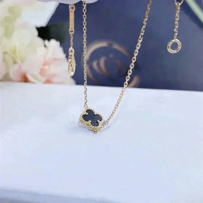 [ラッキースター]クローバーオニキスシングルフラワーブレスレット