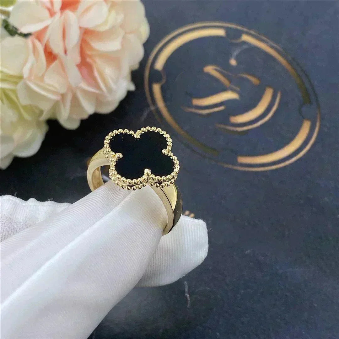 [Lucky Star]CLOVER ONYX RING