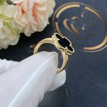 [Lucky Star]CLOVER ONYX RING