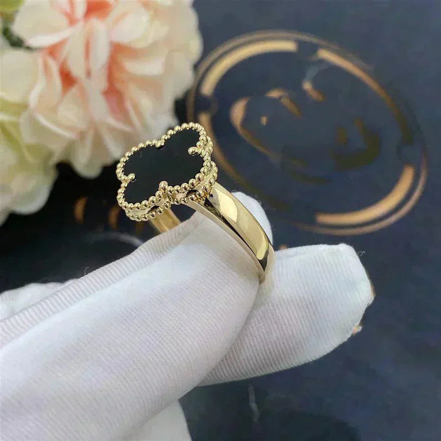 [Lucky Star]CLOVER ONYX RING