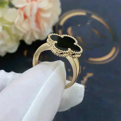 [Lucky Star]CLOVER ONYX RING