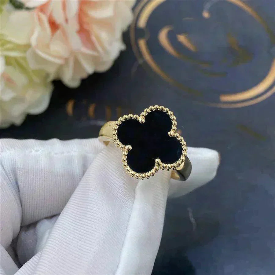 [Lucky Star]CLOVER ONYX RING