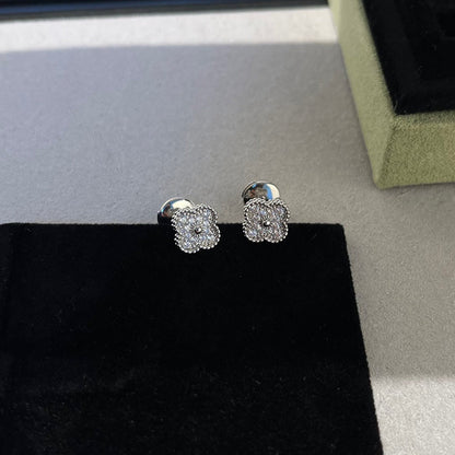 [Lucky Star]CLOVER MINI DIAMOND STUD EARRINGS