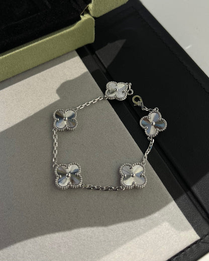 [Lucky Star]CLOVER SILVER 5 MOTIFS BRACELET